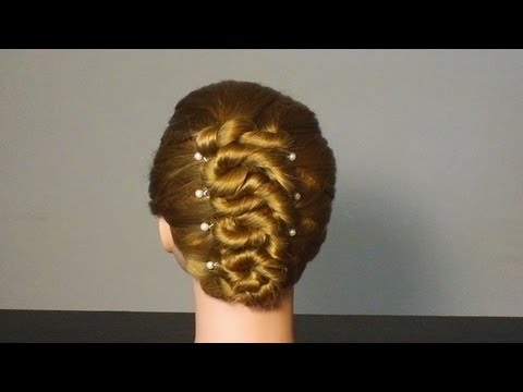 Прическа:-Французские-спиральки.-elegant-prom-hairstyle-for-medium-hair