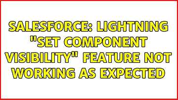 Salesforce: Lightning "Set Component Visibility" Feature Not working as expected