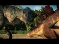Trex big eatie vs kentrosaurus pierce camp cretaceous battle  jurassic world evolution 2