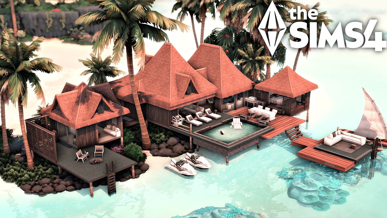 Tropical Beach Mansion | The Sims 4 | Stop Motion Speed Build | No CC ...