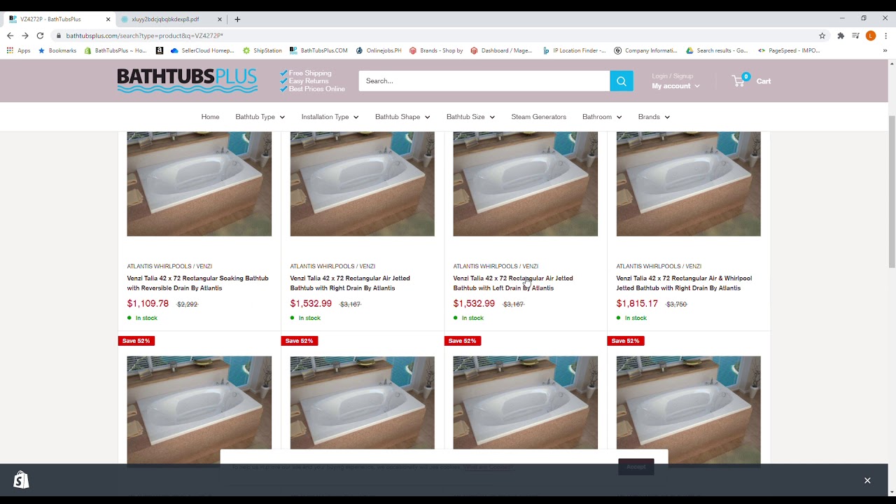 Venzi Talia 42 x 72 Review - Soaking bathtub, Whirlpool Bathtub, Air Bathtub, & Combo Whirlpool/Air