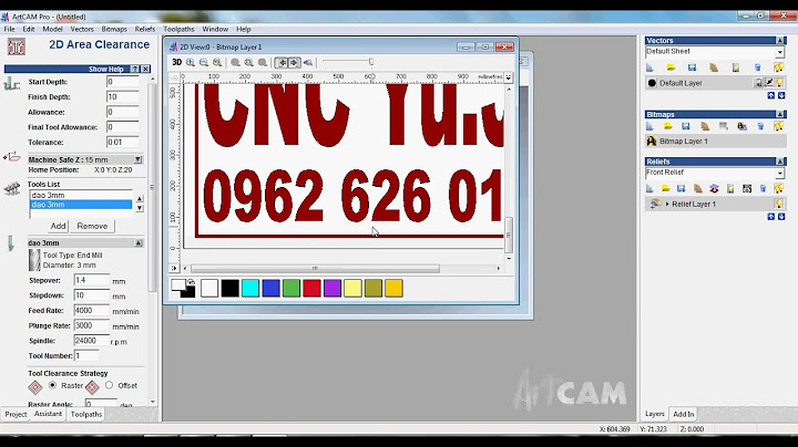 Artcam hướng dẫn gia công 2d