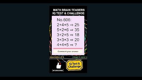 Math Brain Teasers: 4-Minutes IQ Test & Challenge #mathquiz #mathpuzzle