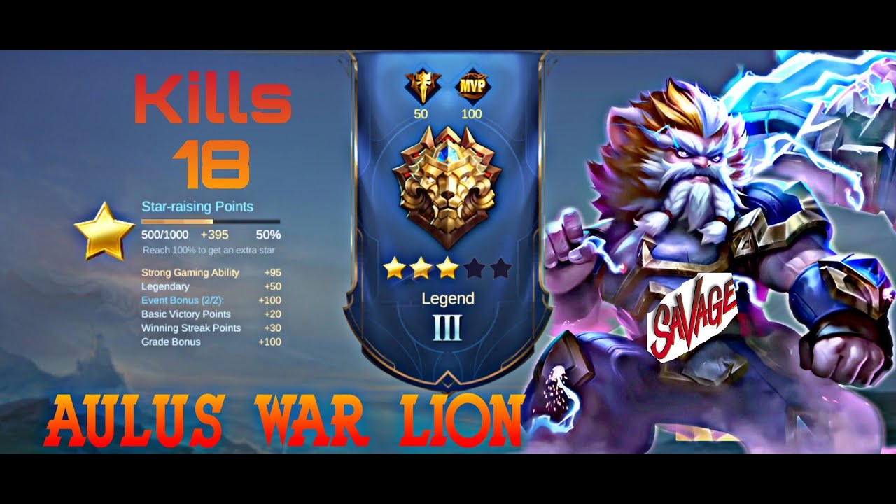 Aulus Savage!! Killx18 || aulus best build || War Lion Insane damage ...