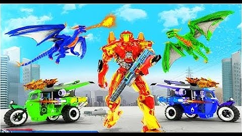 Tuk Tuk Rickshaw Dragon Robot | Rescue City Transform Robot Android GamePlay | By Game Crazy