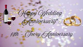 Happy 14th wedding anniversary elegant gold wishes mp4