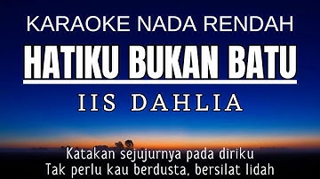 IIS DAHLIA - HATIKU BUKAN BATU (Karaoke Lower Key Nada Rendah Em)