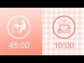 45/10 Pomodoro Timer ☕ Focus, Study & Reset | Cozy Study Timer for Deep Work