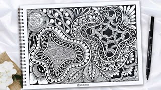 картинка: Творческий и вдохновляющий дизайн в технике зентангл 🌼 Веселый и расслабляющий дизайн в технике з...