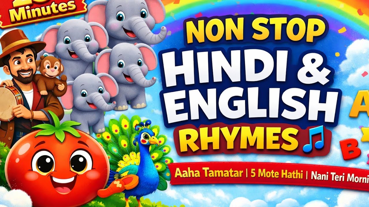 👉 Non Stop Hindi & English Kids Rhymes Collection 🎵 | Popular Nursery ...