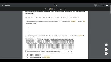 Algebra 2 Unit 1 Lesson 1