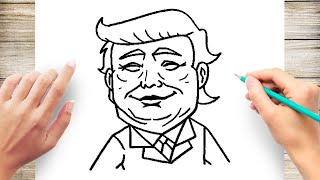 How To Draw Donald Trump Stayathome And Draw Witharticco Youtube