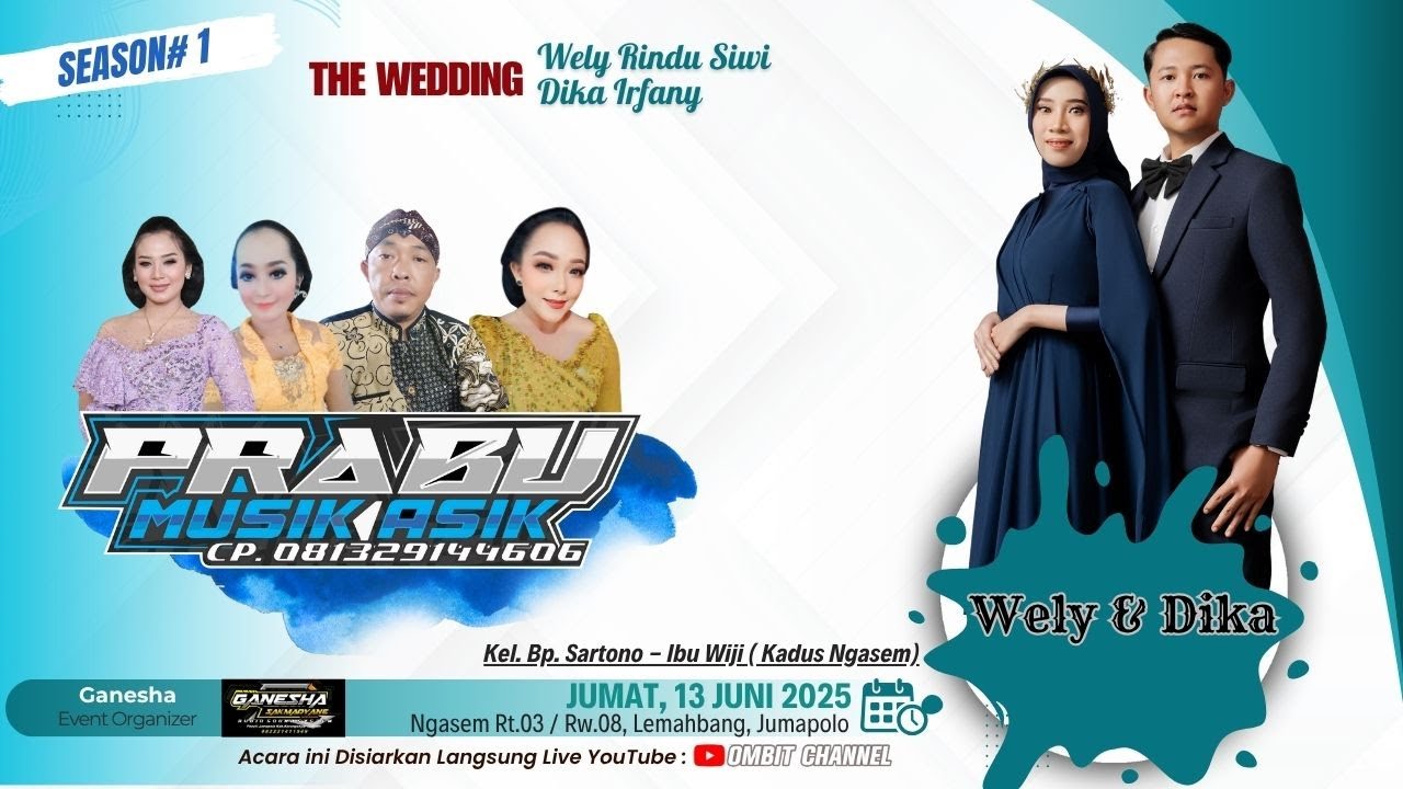 🔴LIVE Cs. PRABU Musik ~ Wedding "WELY & DIKA" Ngasem 13 Juni 2025//GANESHA Audio Rt.2 Mr Blonceng