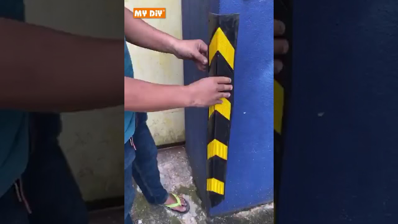 Rubber Wall Corner Guard Protector With Reflective For Parking / Car Protector Safety Wall Guard