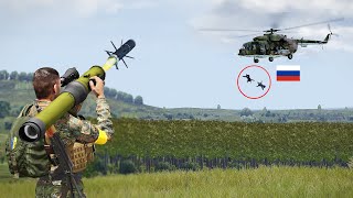 Two Russian MI-8AMT pilots try to evade a Ukrainian AA missile attack