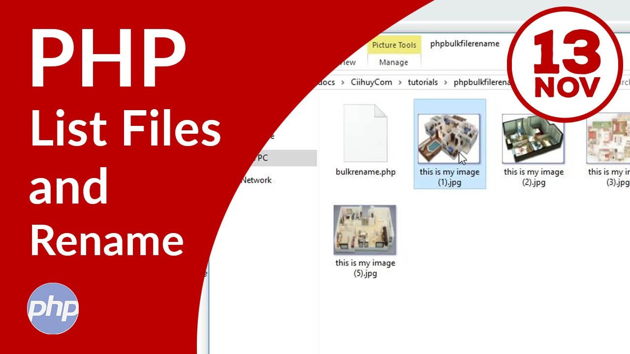 Get list files. Files in php. PHPLIST.