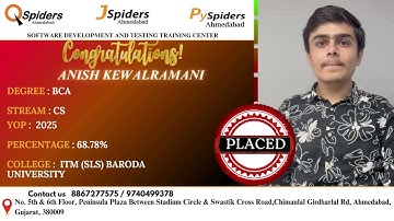 Placement Journey of BCA graduated as Software Engineer QSpiders | Ahmedabad
