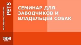 Семинар для заводчиков и владельцев собакВетеринарная клиника доктора Сотникова