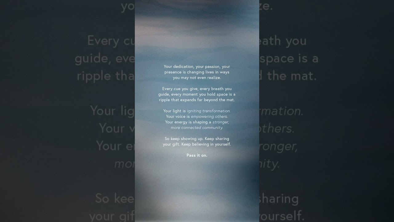 To the yoga teachers—thank you.