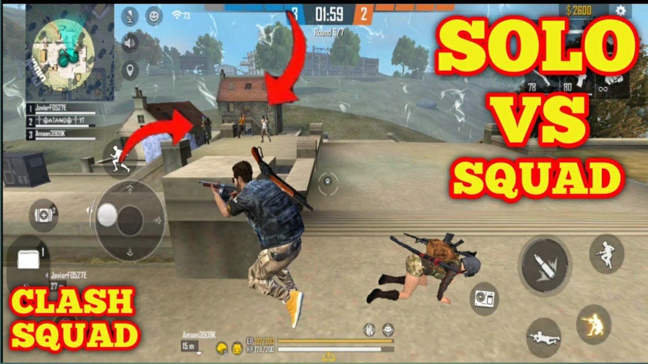 SOLO VS SQUAD BEST CLASH SQUAD FREE FIRE GAME PLAY BOOYAH IN S