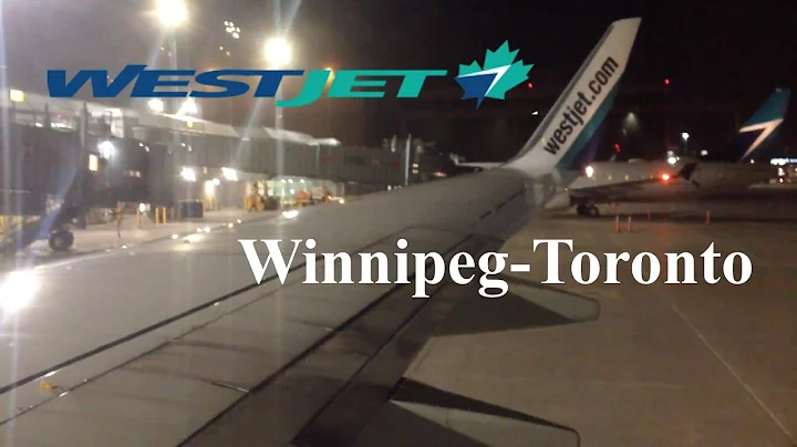 Westjet 737-700 night takeoff from Winnipeg. YWG-YYZ