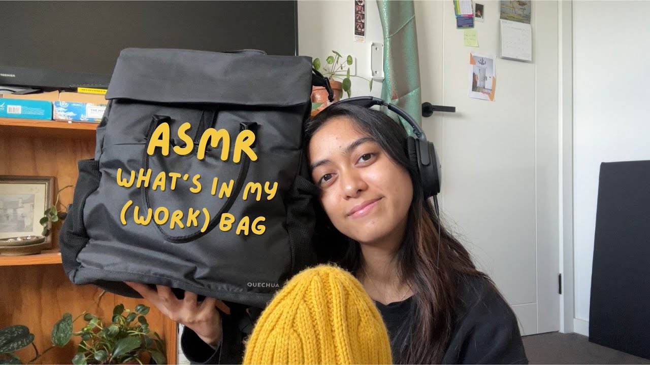 ASMR What's in My Bag (work bag edition) [crinkles, tapping, rambling]