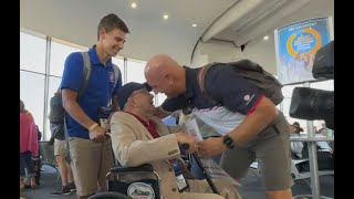 Son surprises Korean War veteran dad at DC airport for war memorial trip with Honor Flight