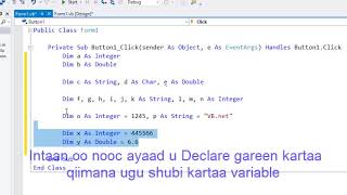 visual basic Tutorial 02 math operations and declaring variable
