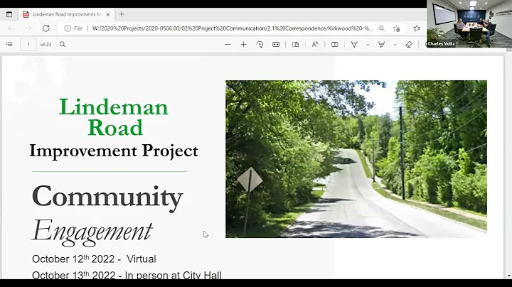 Lindeman Road Public Open House Virtual Meeting Oc...