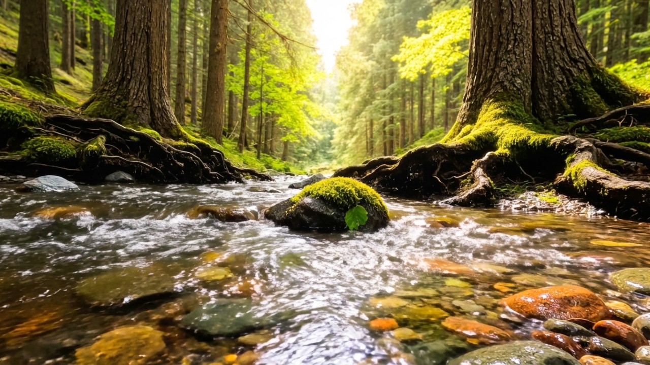 Soothing Warmth Stress Relief Medicine in Golden Forest Path for Relaxation ✨
