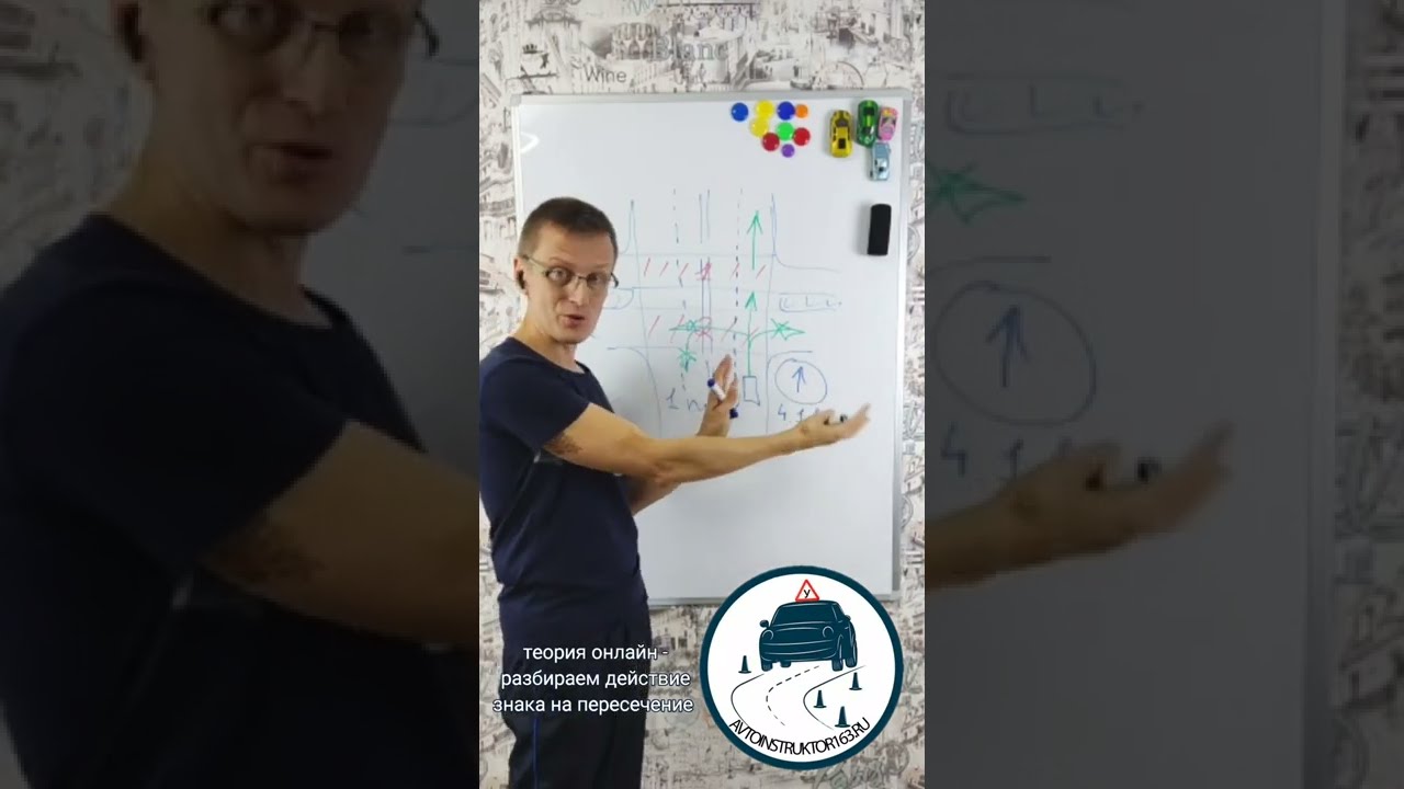 Действие знака на перекрестке с двумя пересечениями. - YouTube