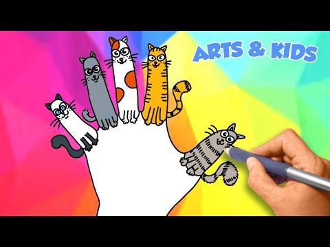 how-to-draw-cartoon-cats-on-hand-pattern