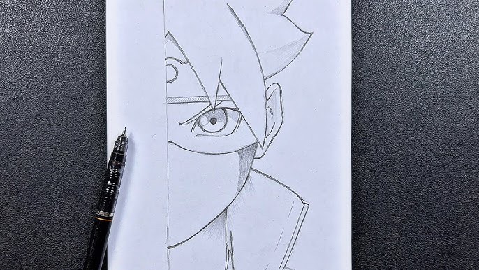 Como desenhar o Boruto com Jougan - Lápis Faber Castell simples 