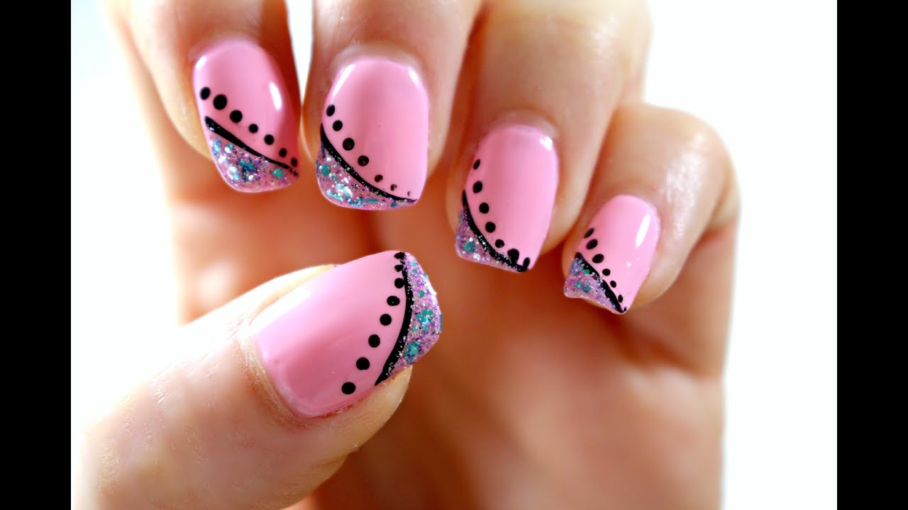 Elegant Pink Nail Art Tutorial Perfect for short nails  YouTube