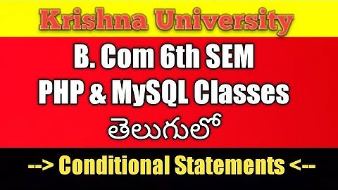 Conditional Statements in PHP in Telugu | If Statements | Krishna University Degree Computer Classes