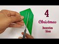 4 Christmas 🎄🎄 mini projects :  Christmas tree || easy paper crafts & Home decoration ideas ❤️
