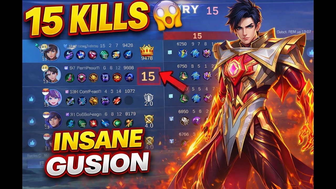 15 KILLS INSANE GUSION 😱 | MLBB RANKED HARD CARRY