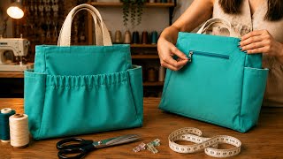 DIY Multi-Pocket Tote Bag 👜 | Easy &amp; Beginner Friendly Sewing Tutorial