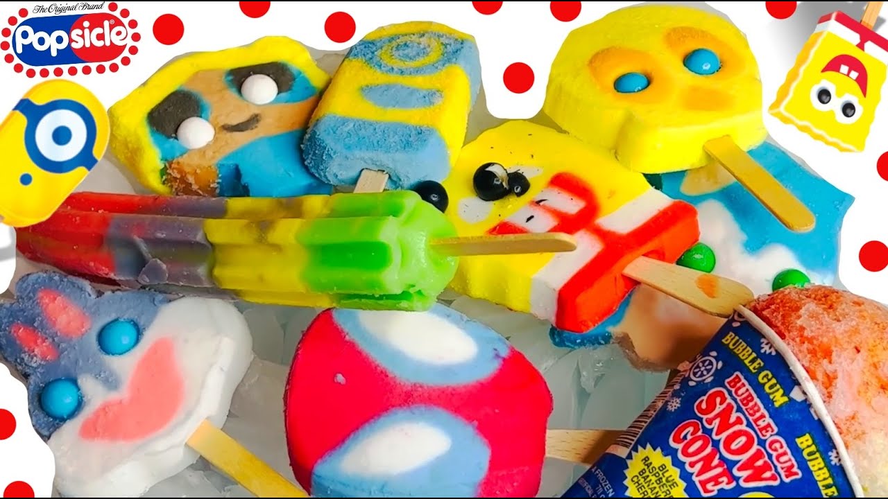 Opening Ice Cream Truck Popsicles SpongeBob Spider Man Sonic Power puff  Tweety space jam bugs bunny - YouTube