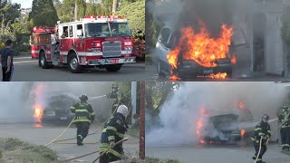 *FLAMES* Alameda County Fire Dept. Engine 26: Vehicle Fire