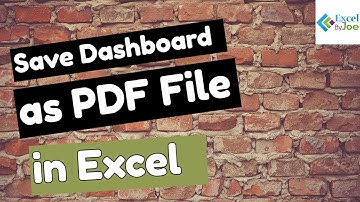 How to Create PDF  file of your Excel Dashboard and how to make a button to do this