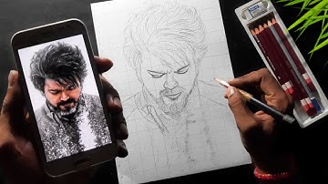 Thalapathy Vijay Drawing | LEO Drawing | Outline tutorial