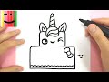 COMMENT DESSINER UN GATEAU LICORNE KAWAII - TUTO DESSIN