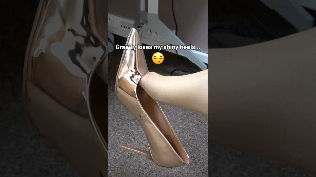 Gravity loves my shiny heels almost as much as your eyes do when I dangle them. ✨👠😏