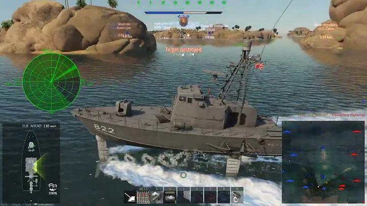 War Thunder; PG 02; Lucky hit on destroyer with artillery; Naval Arcade