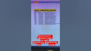 Shortcut key for adjustment column cell width #shorts #shortvideo #youtubeshorts #exceltips #excel