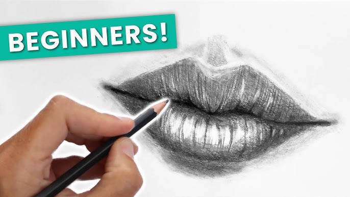 How to draw, shade realistic eyes, nose and lips with graphite  Desenho de  lábios, Desenhos boca, Arte em caderno de esboço