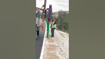 #Waveform #Guardrail #Highway #Installation #ConstructionTeam #goodtools #smartwork #craft #viral