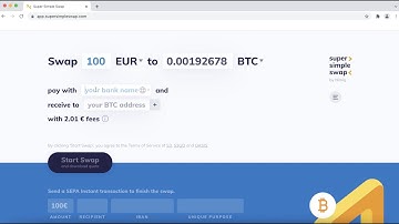 Buying $BTC (Bitcoin) with SuperSimpleSwap.com
