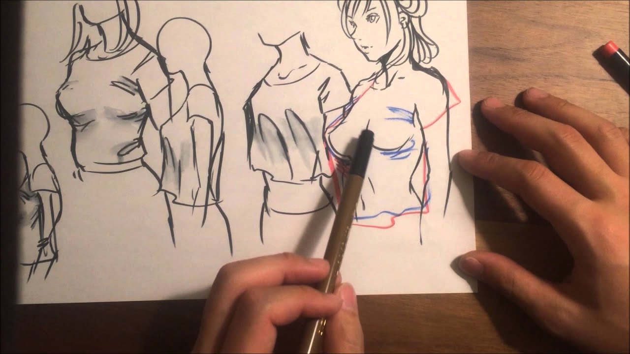 服の描き方講座 胸の形を意識して Youtube